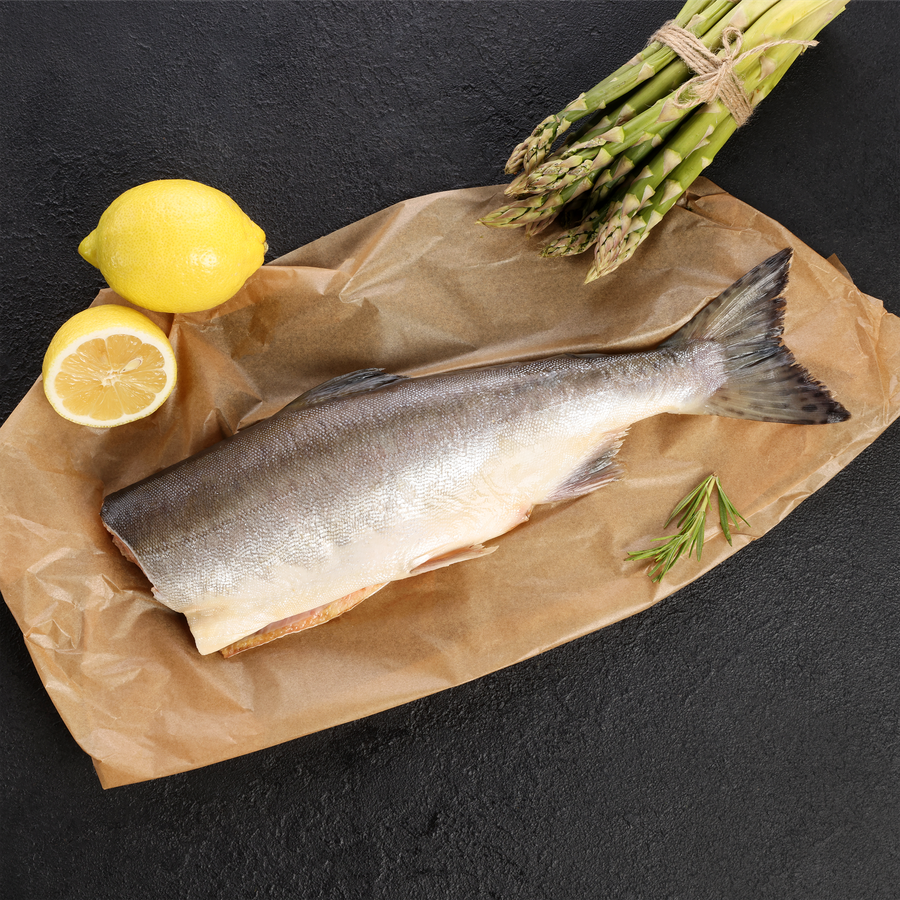 Горбуша Тихоокеанская ЛЕНТА FRESH потрошеная без головы (из замороженного сырья), весовая, превью