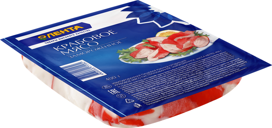 Крабовое мясо замороженное ЛЕНТА (имитация), 400г, превью