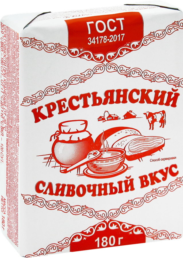 Спред растительно-жировой КРЕСТЬЯНСКИЙ Сливочник 60%, 180г, превью