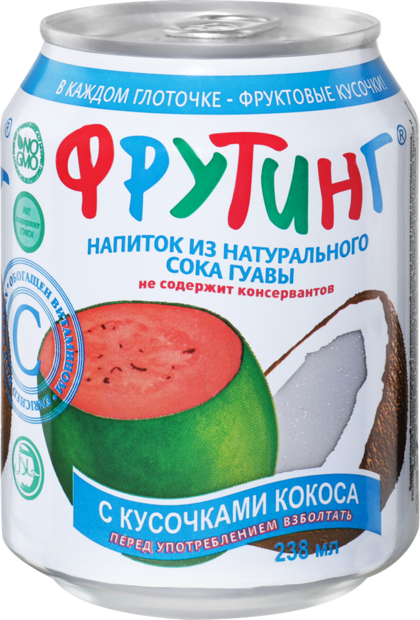 Напиток FRUITING из сока гуавы с кусочками кокоса негазированный, 0.238л, превью
