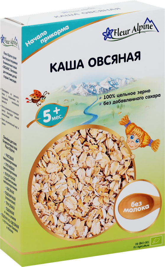 Каша овсяная FLEUR ALPINE безмолочная, с 5 месяцев, 175г, превью