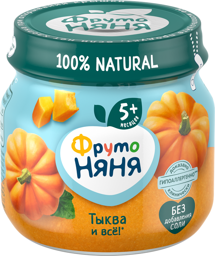 Пюре овощное ФРУТОНЯНЯ Тыква, с 5 месяцев, 80г, превью