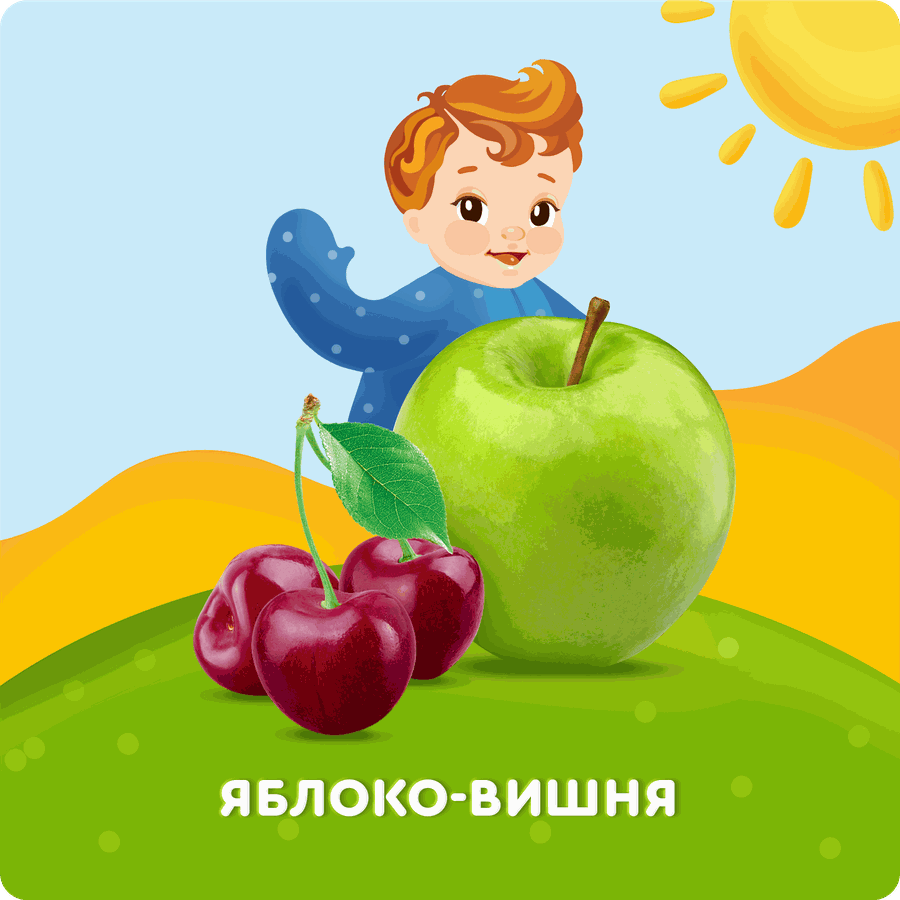 Сок детский АГУША Яблоко-вишня с 5 месяцев, 200мл, превью