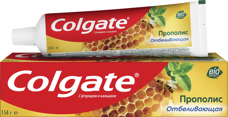 Зубная паста COLGATE Прополис отбеливающая с натуральными ингредиентами для бережного отбеливания зубов и сохранения здоровья десен, 100мл, превью