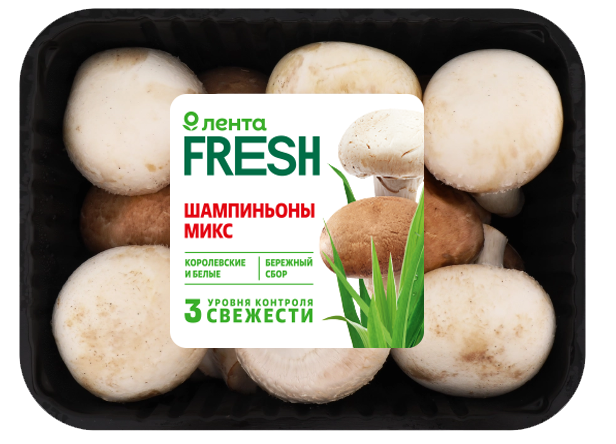 Шампиньоны микс ЛЕНТА FRESH, 400г, превью