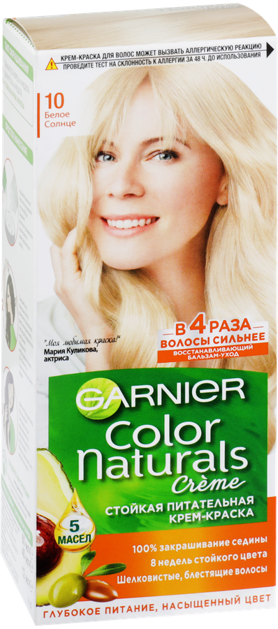 Краска для волос COLOR NATURALS 10 Белое солнце, с 3 маслами, 110мл, предпросмотр