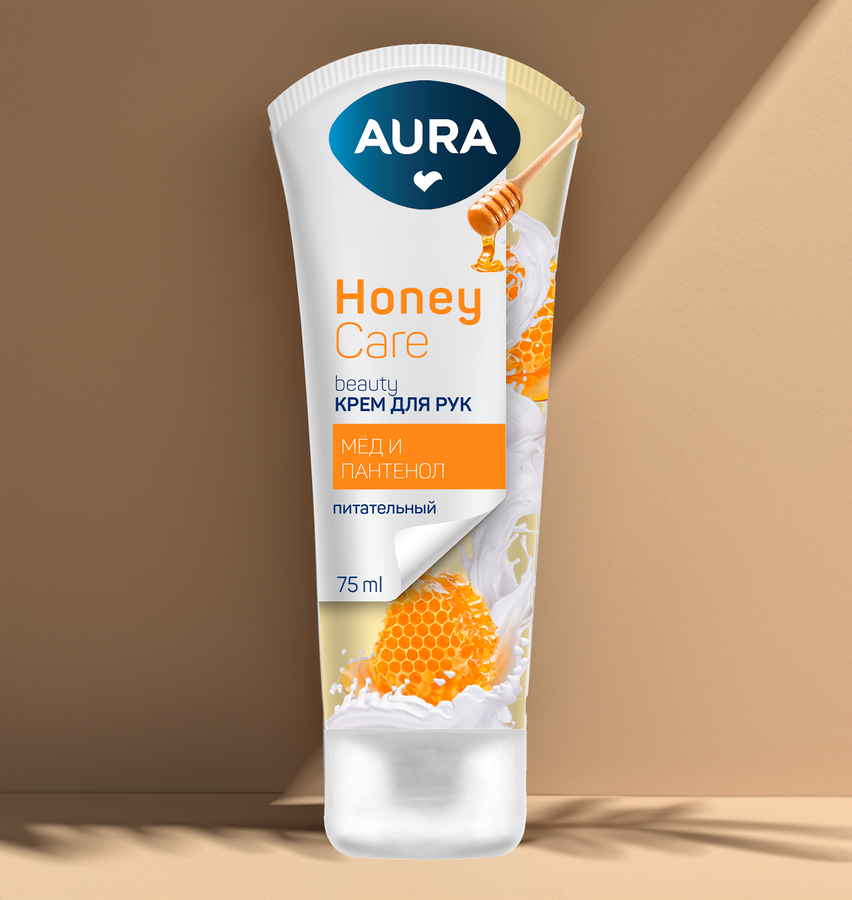 Крем для рук AURA Beauty питательный, с D-пантенолом и экстрактом меда, 75мл, превью