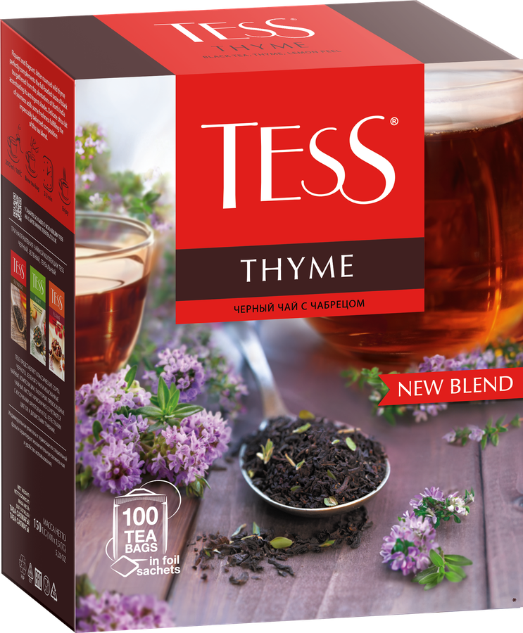 Чай черный TESS Thyme с чабрецом и цедрой лимона, 100пак, предпросмотр