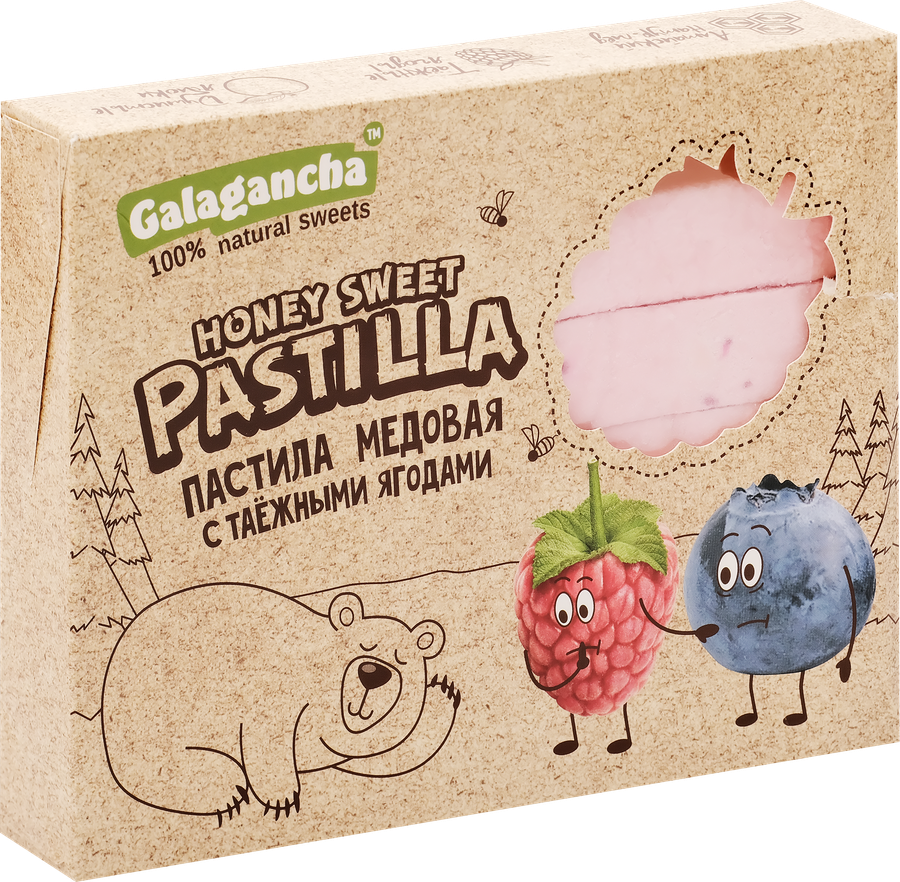 Пастила GALAGANCHA Pastilla медовая с таежными ягодами, 190г, предпросмотр