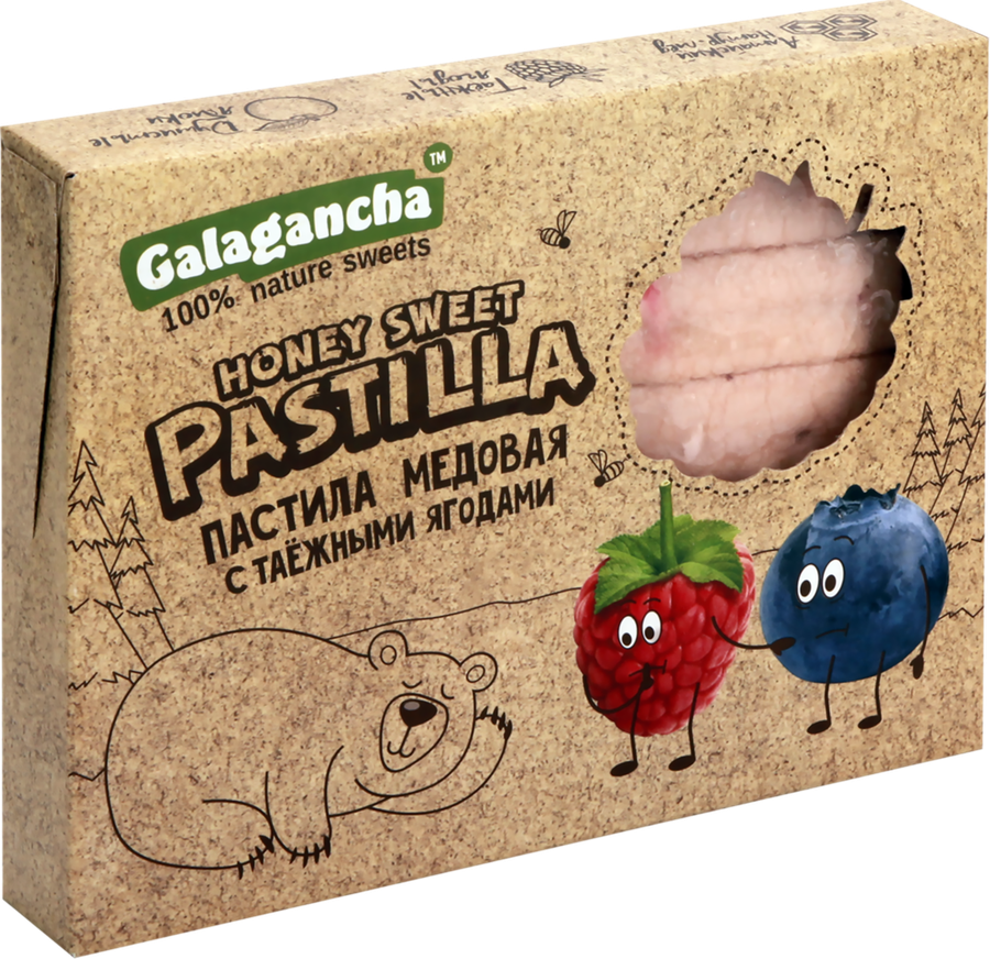 Пастила GALAGANCHA Pastilla медовая с таежными ягодами, 190г, превью