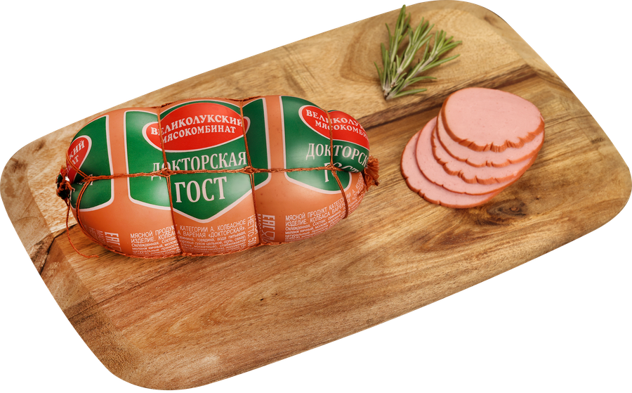 Колбаса вареная МК ВЕЛИКОЛУКСКИЙ Докторская ГОСТ в обвязке, 500г, превью