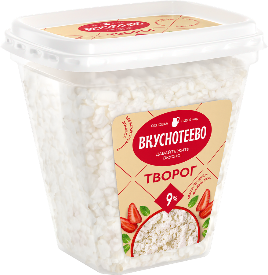 Творог ВКУСНОТЕЕВО 9%, без змж, 300г, превью