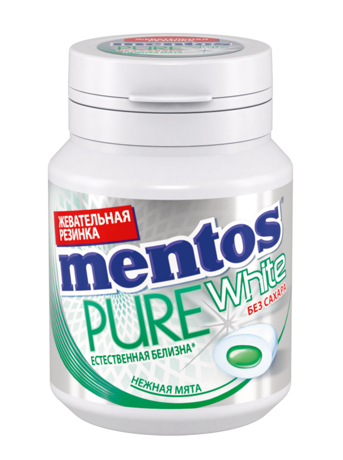 Жевательная резинка MENTOS Pure white со вкусом нежной мяты, 54г, предпросмотр