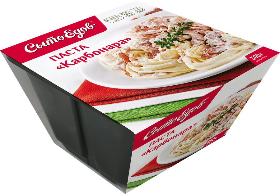 Паста СЫТОЕДОВ Карбонара с сыром и беконом в сливочном соусе, 300г, превью