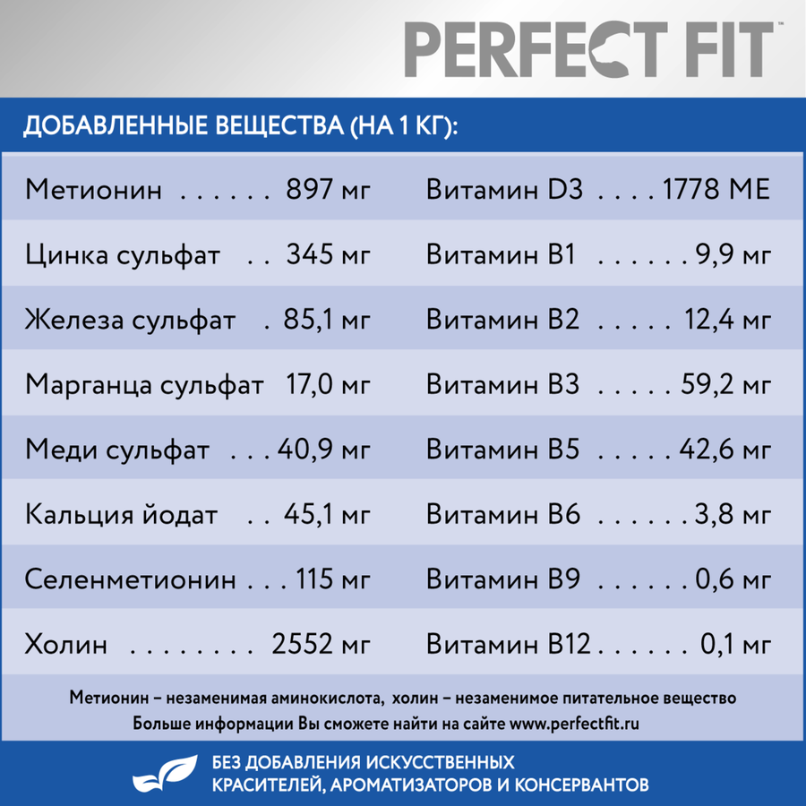 Корм сухой для взрослых собак PERFECT FIT с курицей, для мелких и миниатюрных пород, старше 1 года, 500г, предпросмотр