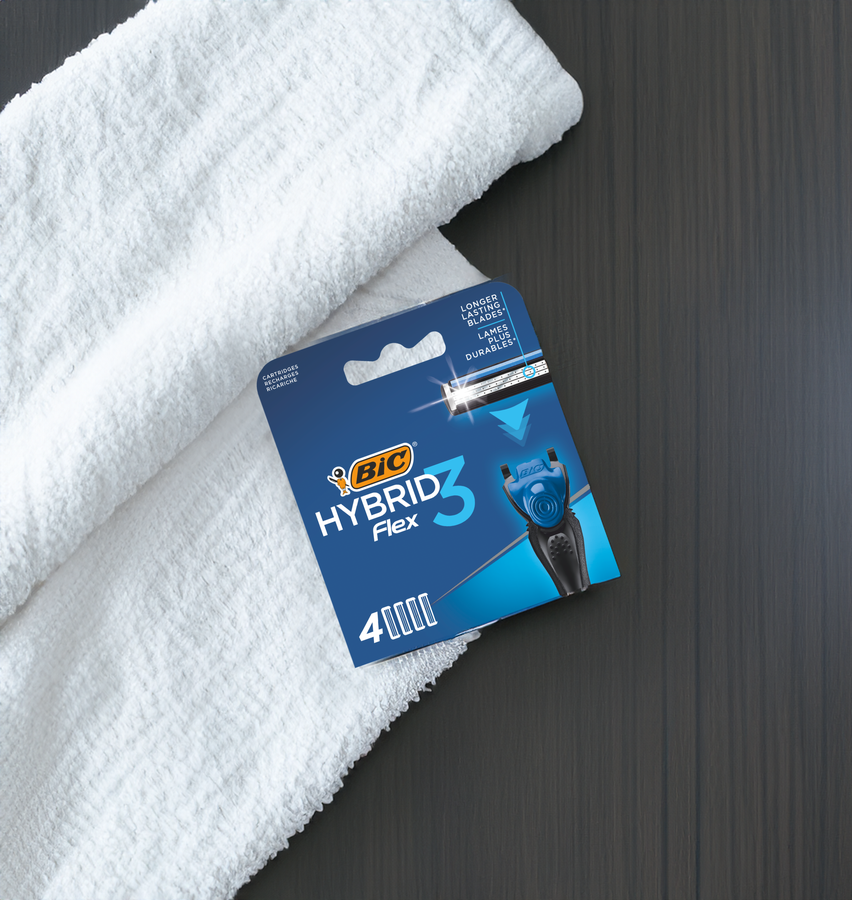 Кассеты сменные для бритья мужские BIC Hybrid 3 Flex подвижных лезвия, 4шт, превью