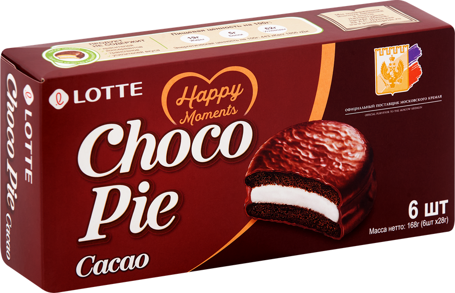 Мучное кондитерское изделие LOTTE CHOCOPIE какао в глазури, 168г, предпросмотр