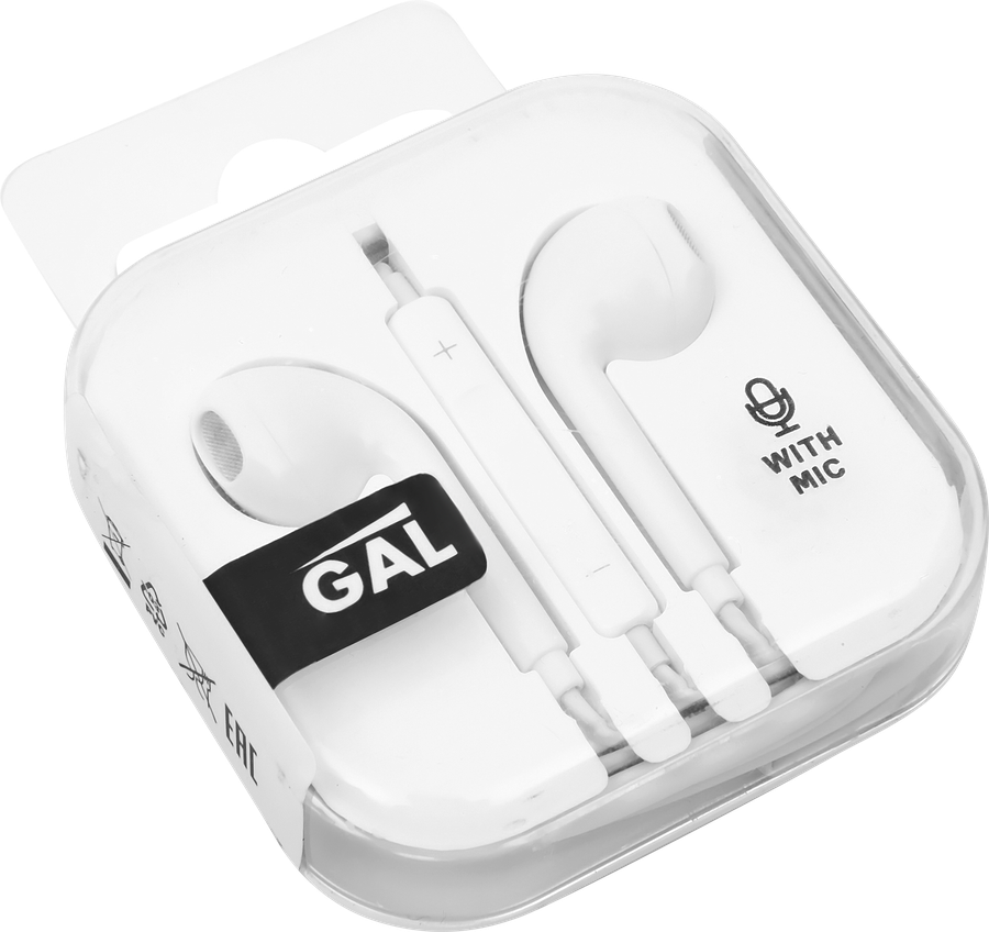 Наушники GAL с микрофоном, белый Арт. HM-060WT, предпросмотр