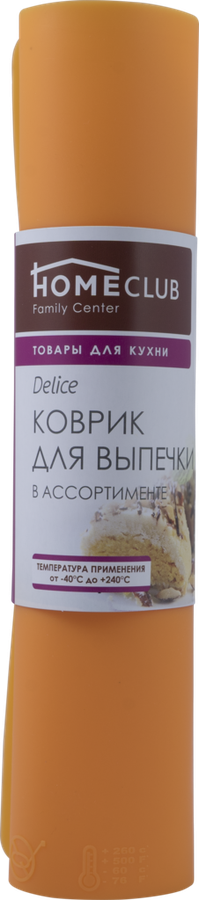 Коврик для выпечки HOMECLUB Delice 38x28см, силикон, в ассортименте Арт. P-16215L, превью