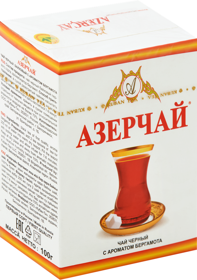 Чай черный АЗЕРЧАЙ с ароматом бергамота листовой, 100г, предпросмотр