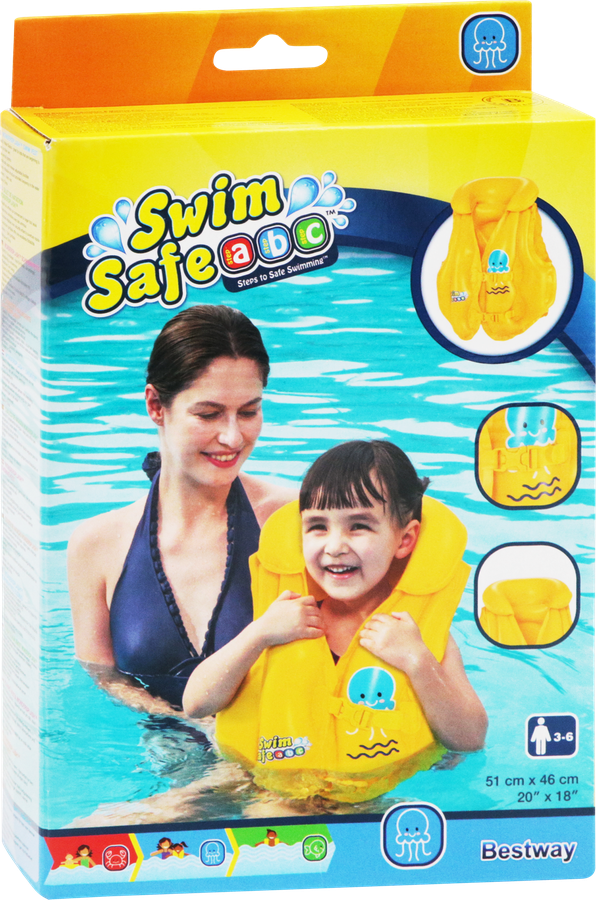 Жилет для плавания надувной BESTWAY Swim&nbsp;Safe 51x46см премиум, Арт. 32034, предпросмотр