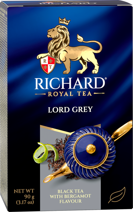 Чай черный RICHARD Lord Grey Цейлонский с ароматом бергамота и лимона, листовой, 90г, превью