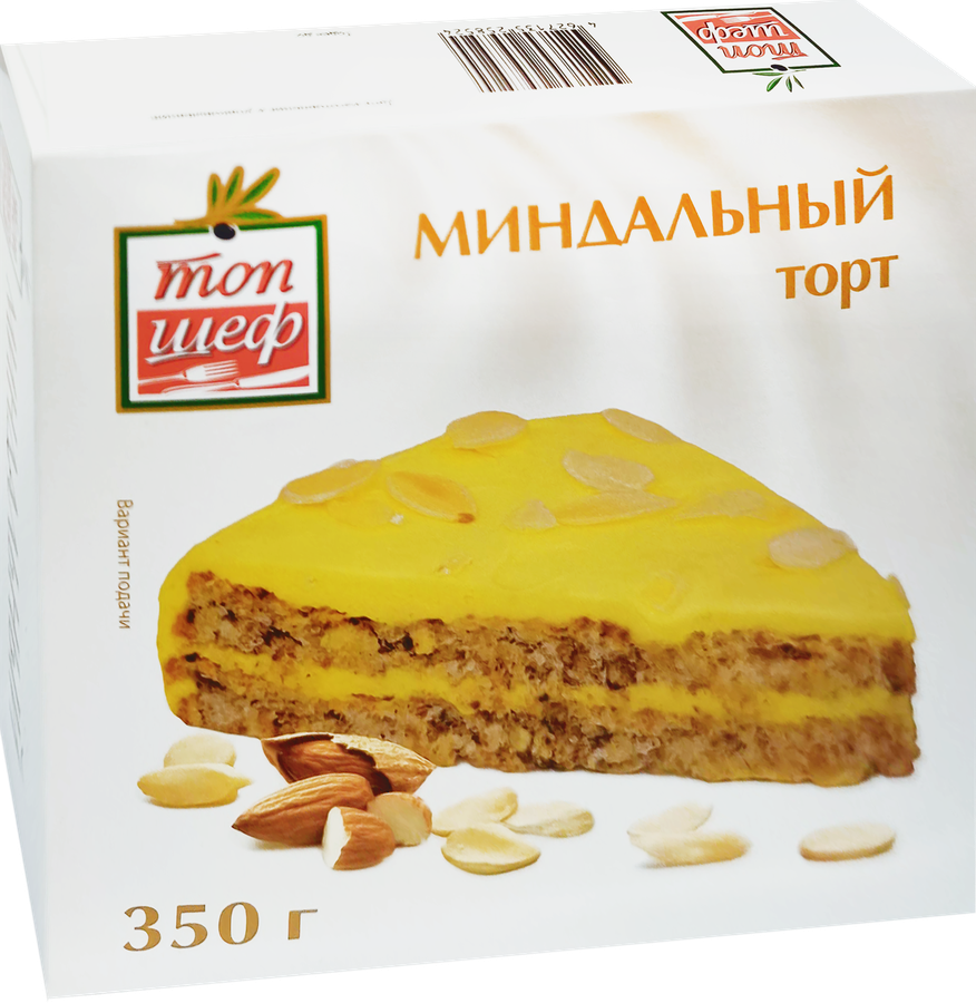 Торт замороженный ТОП ШЕФ Миндальный, без змж, 350г, превью
