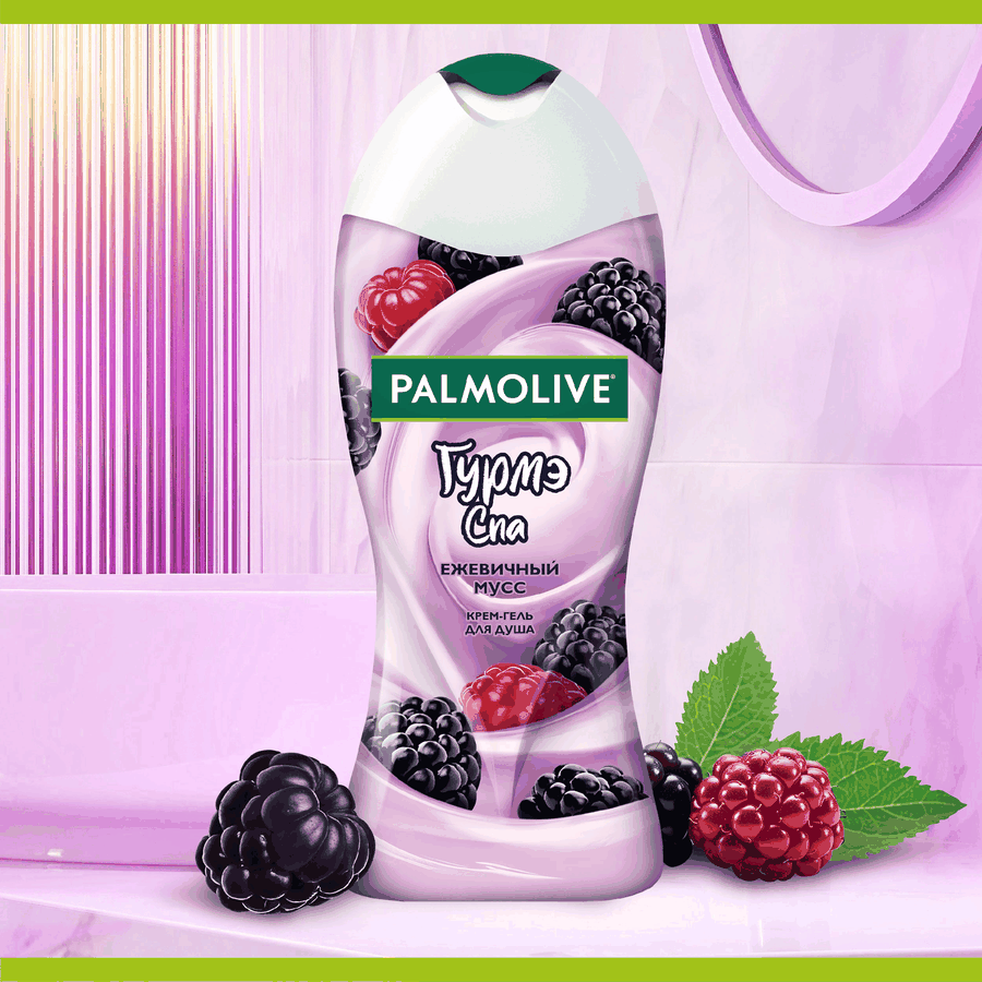 Гель-крем для душа PALMOLIVE Гурмэ Спа Ежевичный Мусс, 250мл, предпросмотр