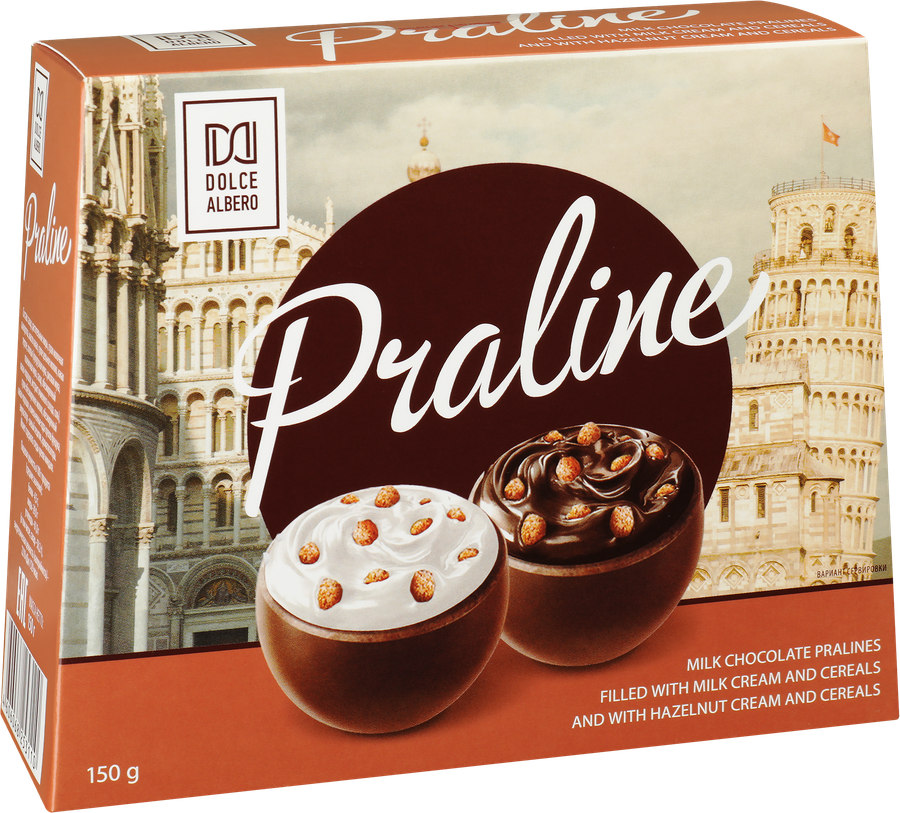 Набор конфет DOLCE ALBERO из молочного шоколада с мягкими начинками, 150г, предпросмотр