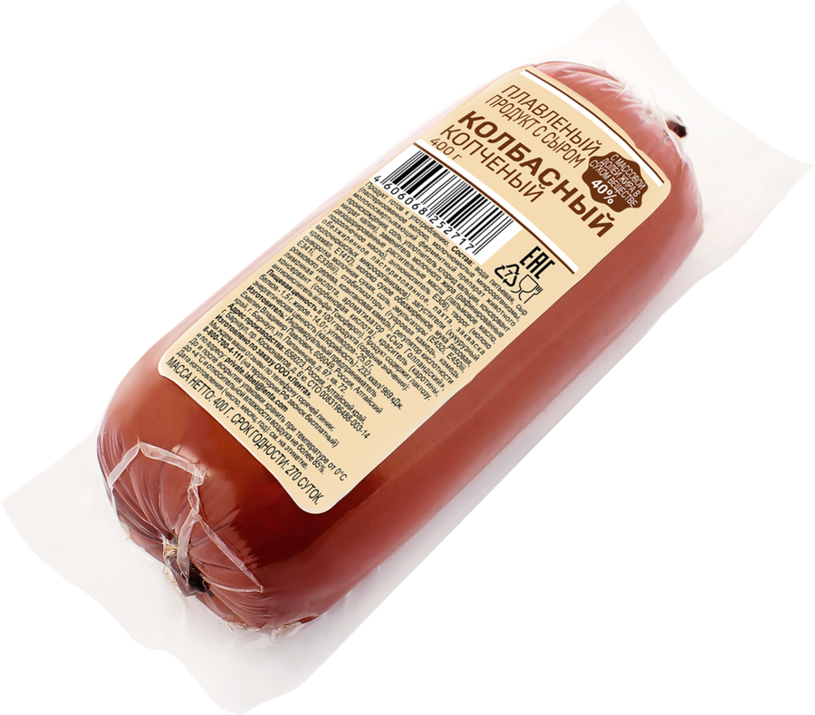 Продукт плавленый копченый Колбасный с сыром 40%, с змж, 400г, предпросмотр