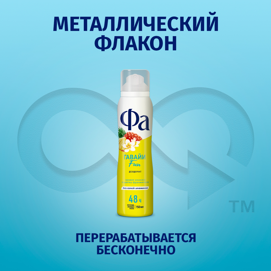 Дезодорант-спрей женский ФА Ритмы острова Гавайи Fun, 150мл, превью