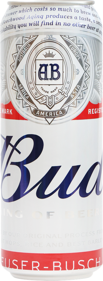 Пиво светлое BUD пастеризованное, 5%, ж/б, 0.45л, превью