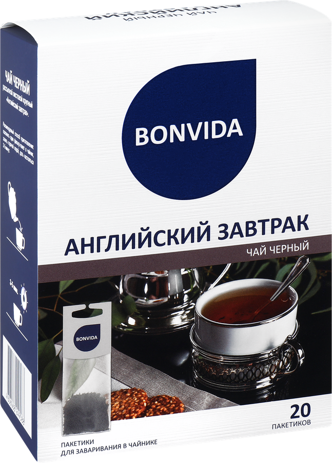 Чай черный BONVIDA Английский Завтрак для заваривания в чайнике, 20пак, превью