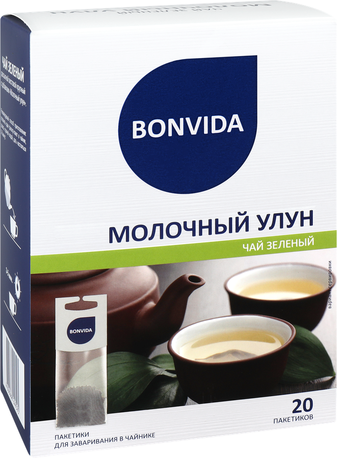 Чай зеленый BONVIDA Молочный Улун для заваривания в чайнике, 20пак, предпросмотр