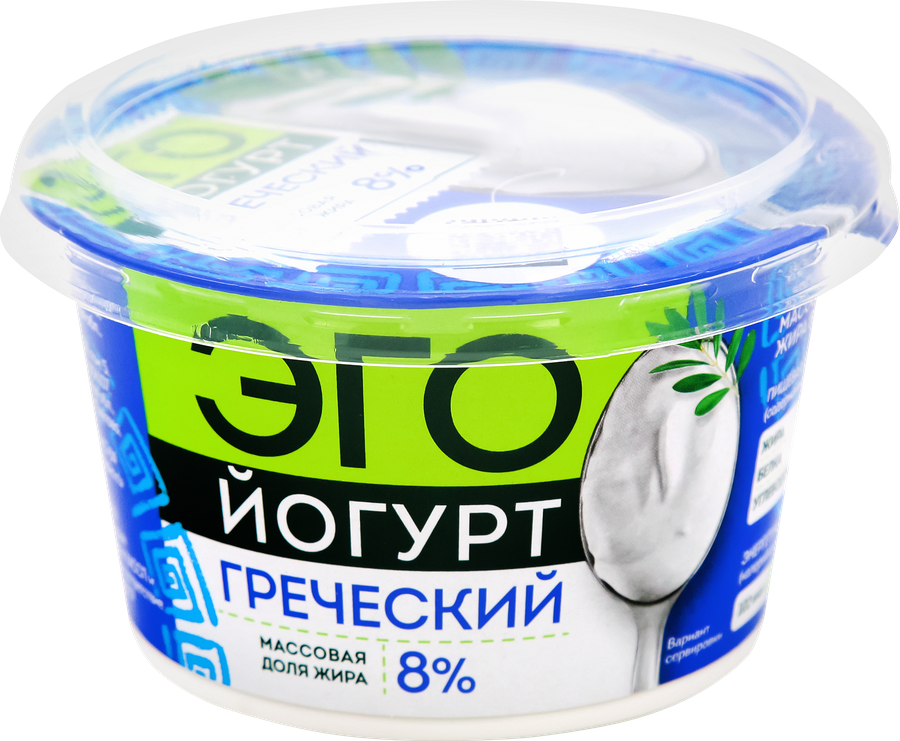 Йогурт ЭГО Греческий 8%, без змж, 180г, предпросмотр