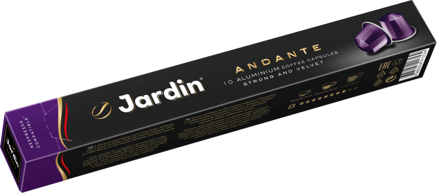 Кофе молотый в капсулах JARDIN Andante жареный, 10кап, превью