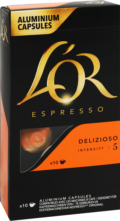 Кофе молотый в капсулах L’OR Espresso Delizioso натуральный жареный, 10шт, предпросмотр