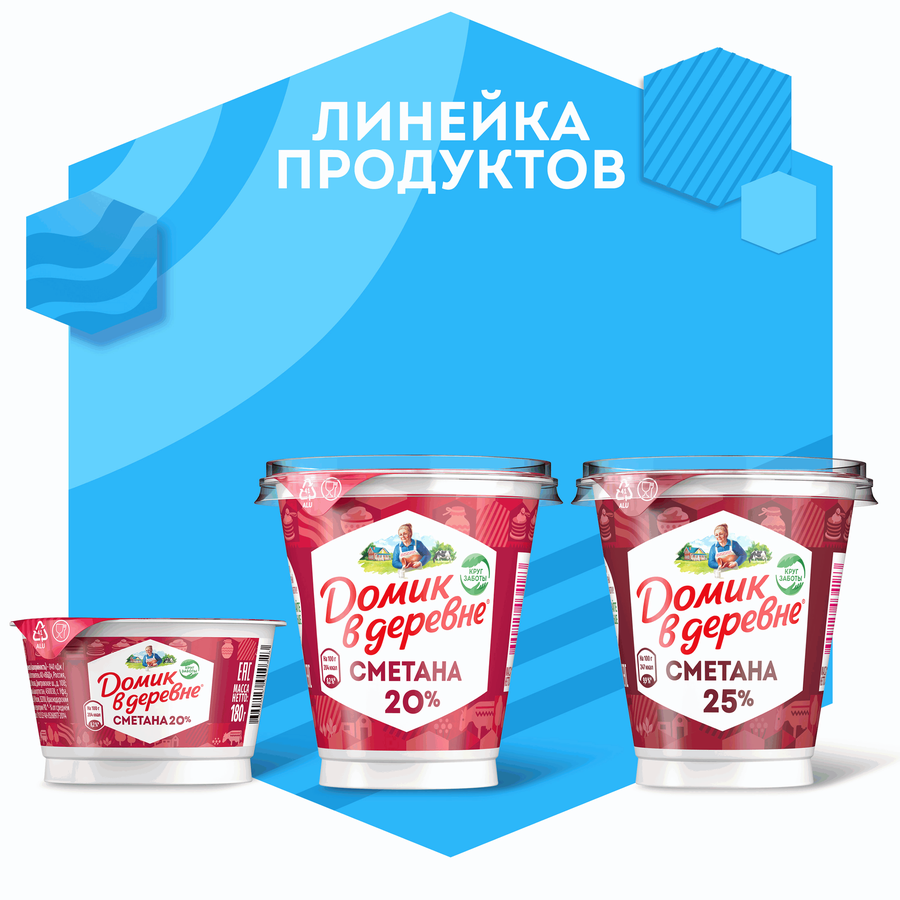 Сметана ДОМИК В ДЕРЕВНЕ 10%, без змж, 300г, превью