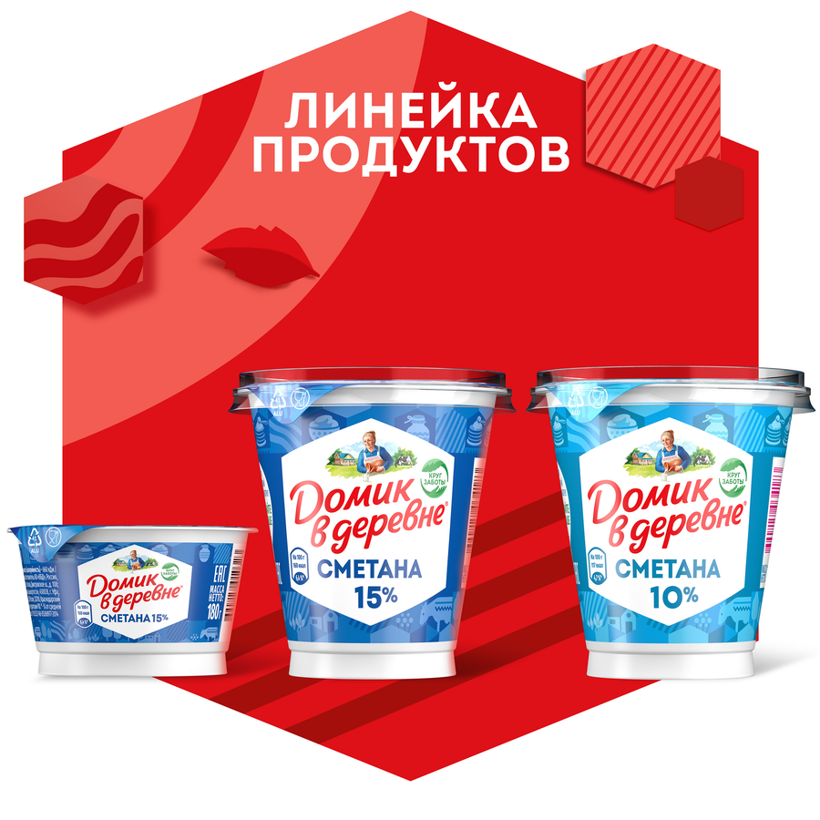 Сметана ДОМИК В ДЕРЕВНЕ 20%, без змж, 300г, предпросмотр