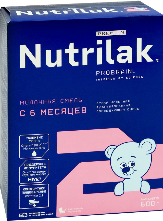 Смесь молочная NUTRILAK Premium 2, с 6 месяцев, 600г, превью