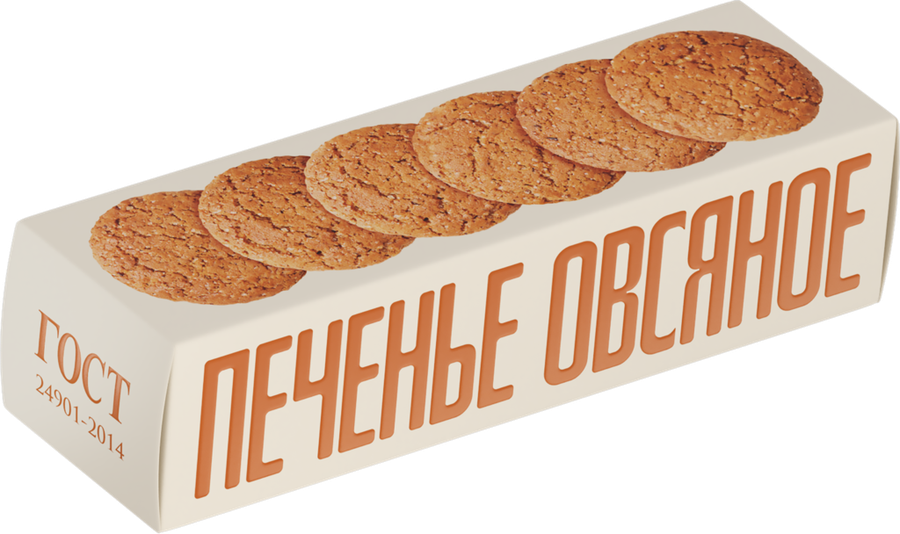 Печенье КП ПОЛЕТ овсяное Классическое на сливочном масле, 250г, предпросмотр