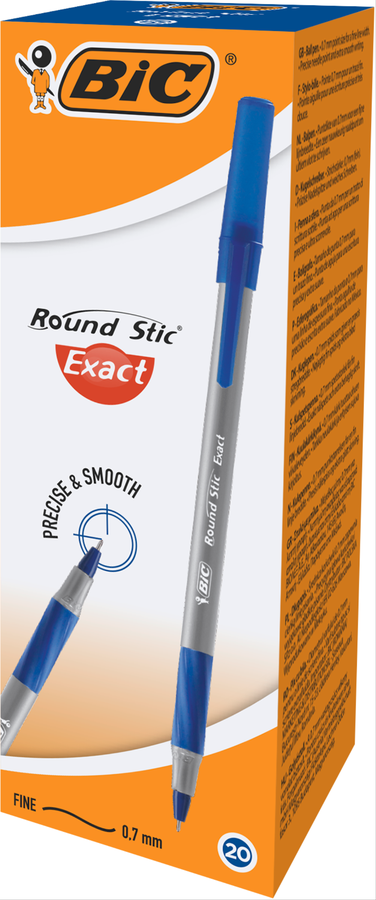 Ручка шариковая BIC Round Stic Exact, синий, предпросмотр