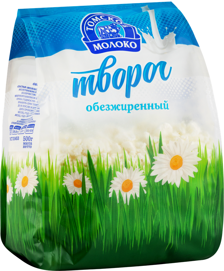 Творог ТОМСКОЕ МОЛОКО обезжиренный, без змж, 500г, превью
