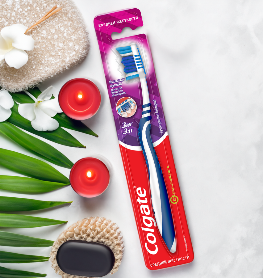 Зубная щетка COLGATE Зиг Заг многофункциональная, средней жесткости, предпросмотр