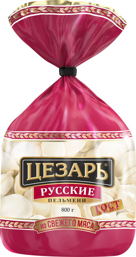 Пельмени ЦЕЗАРЬ Русские, ГОСТ, категория В, 800г, предпросмотр