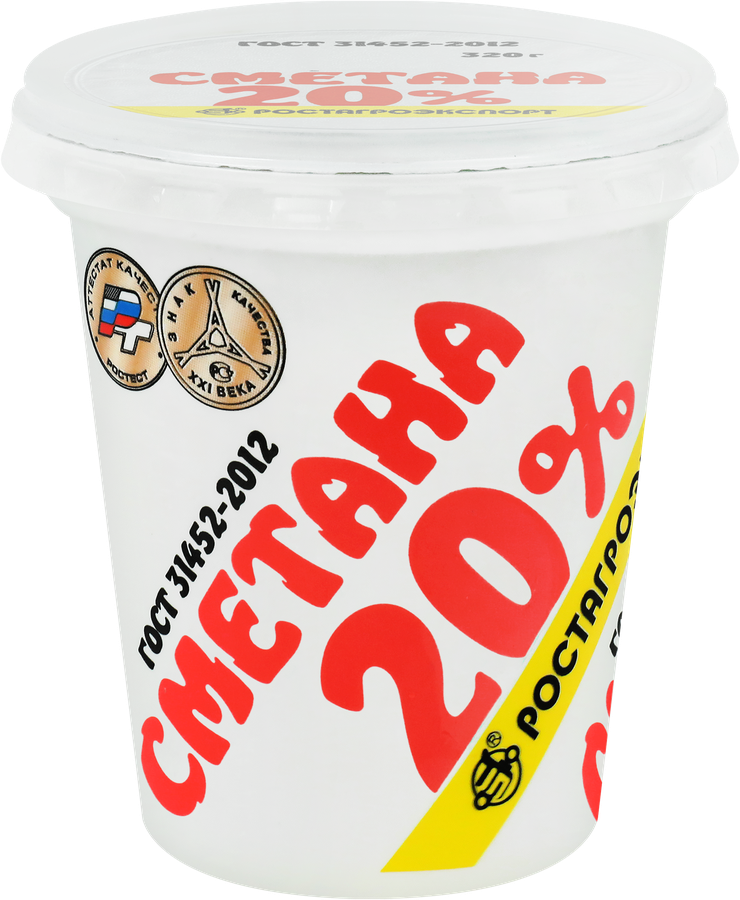 Сметана РОСТАГРОЭКСПОРТ 20%, без змж, 320г, превью