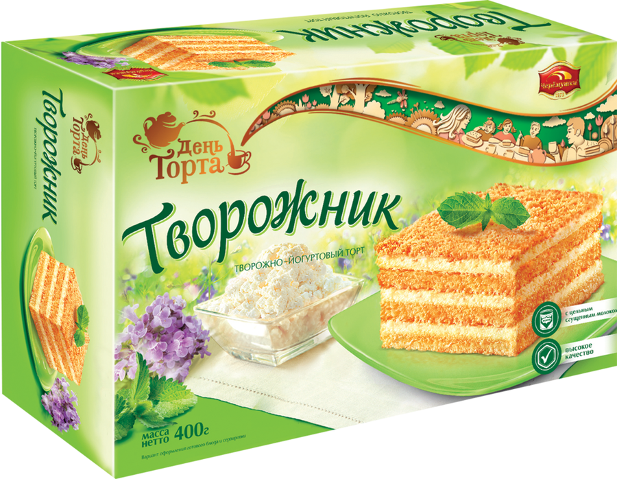 Торт ЧЕРЕМУШКИ День торта Творожник творожно-йогуртовый, 400г, предпросмотр