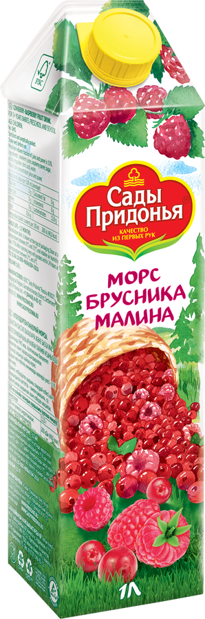 Морс САДЫ ПРИДОНЬЯ Брусника, малина, 1л, предпросмотр
