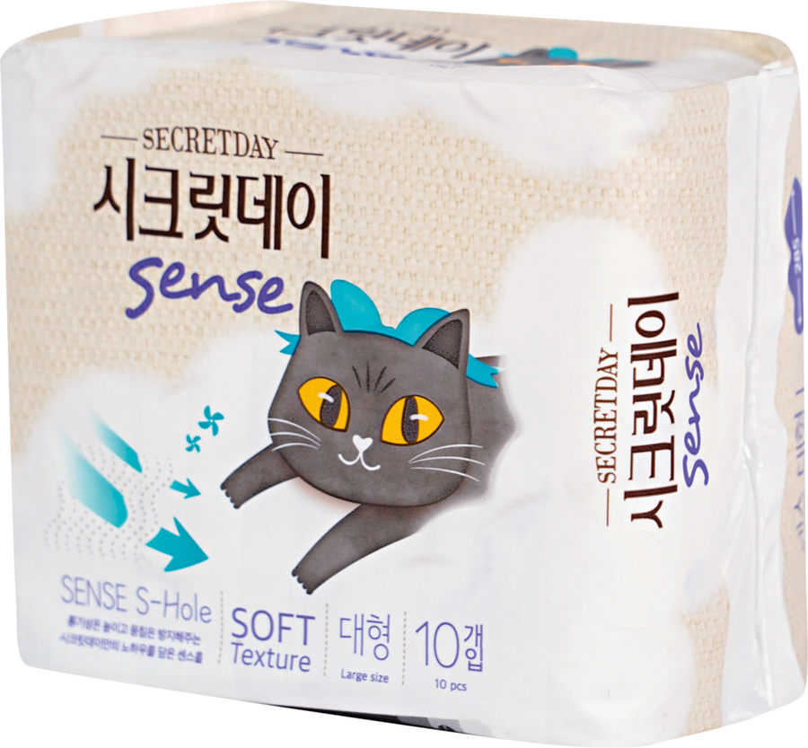 Прокладки SECRETDAY Sense Large ультратонкие, дышащие, 28см 100% хлопок, 10шт, предпросмотр