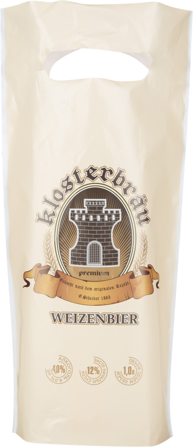 Пиво светлое KLOSTERBRAU Weizenbier пшеничное нефильтрованное непастеризованное неосветленное 4%, 1л, предпросмотр